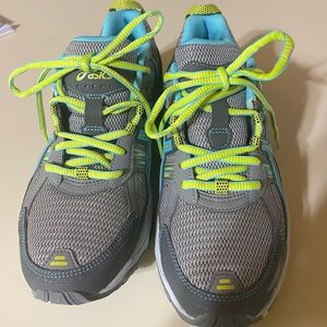 ASICS Shoes  NWOT | ASICS Vel Venture 5 | Color: Gray/Green/Blue| Size: 9.5 |